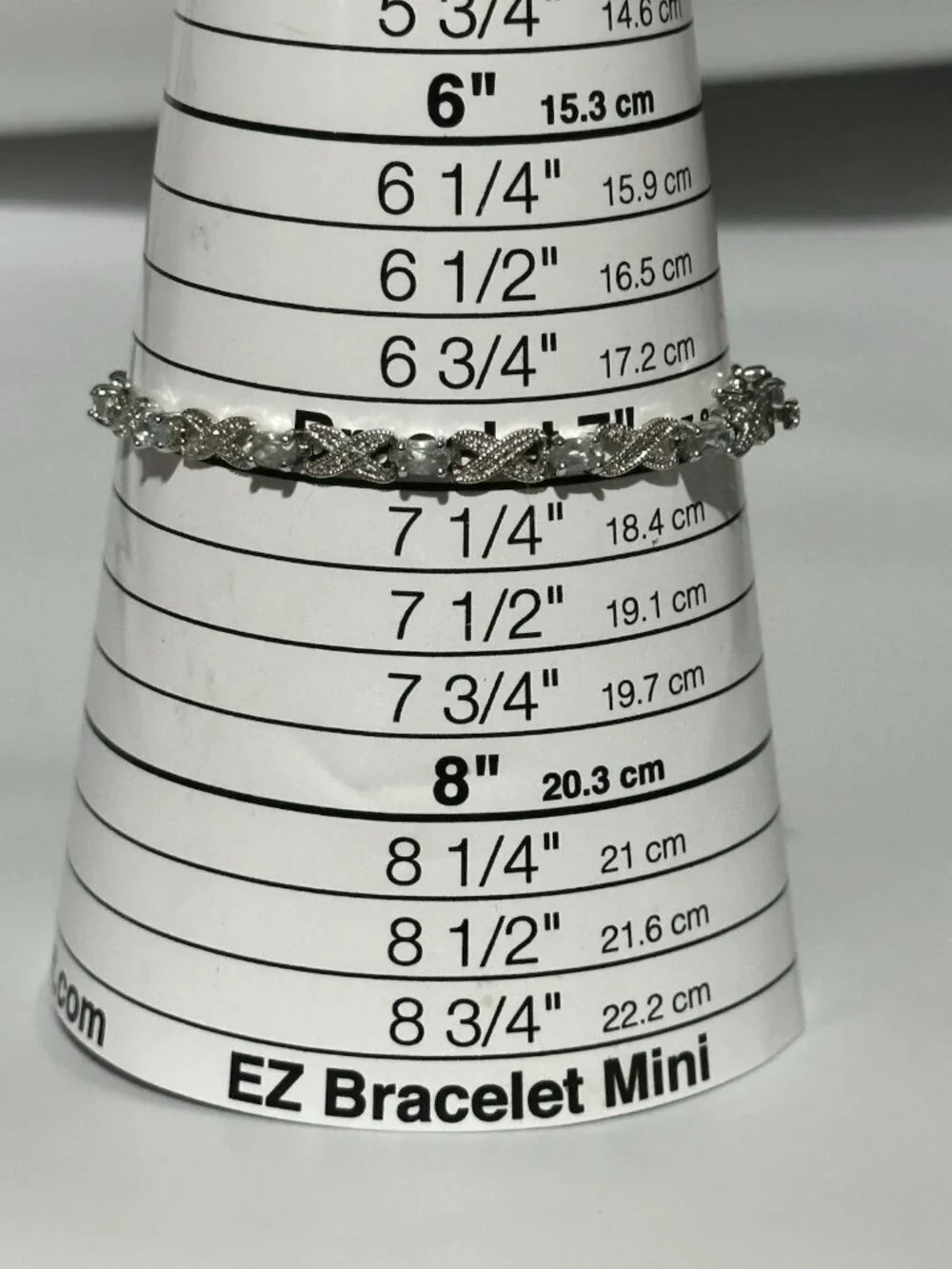 Infinity Link Tennis Bracelet Sterling Silver Blue Oval Stones 8 Grams 7.25”